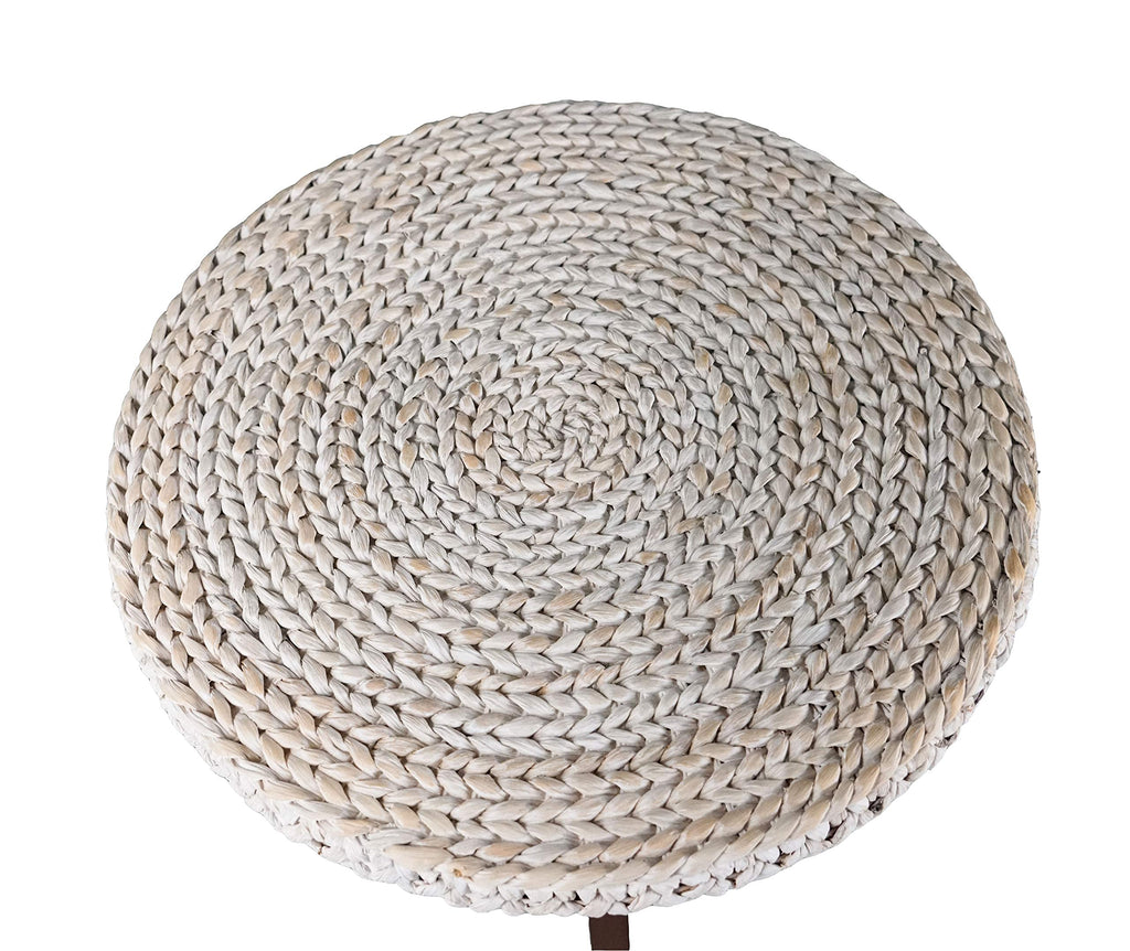 Round Coffee Table, Seagrass Coffee Tables, Pine Wood X Base Frame Cocktail Table, Easy Assembled, Multiple Sizes