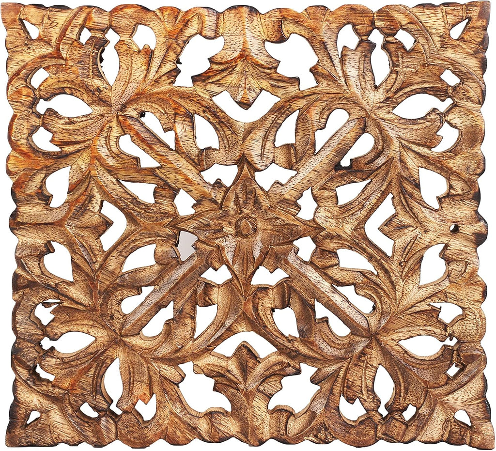 Wooden Mandala Design Trivet for Hot Dishes Plates & Pots Holder Hot Pad & Dining Table Décor Cookware Heat - Set of 2
