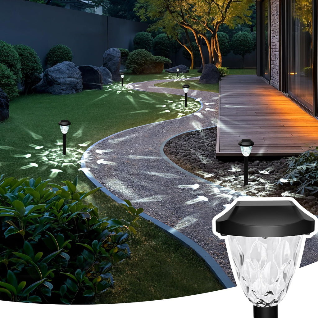 Cool Outdoor Solar Garden Path Lights, Waterproof 12PK