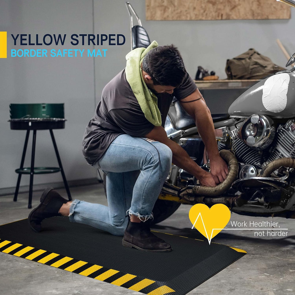 Anti Fatigue Mat Industrial, Ergonomic Standing Floor Mat for Work for Stand -Safety Support for Leg & Back