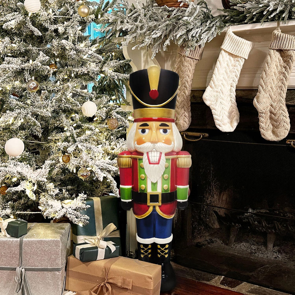 40" Nutcracker Soldier Blow Mold, Lighted Indoor & Outdoor Christmas Decoration, Vintage Seasonal Holiday Décor