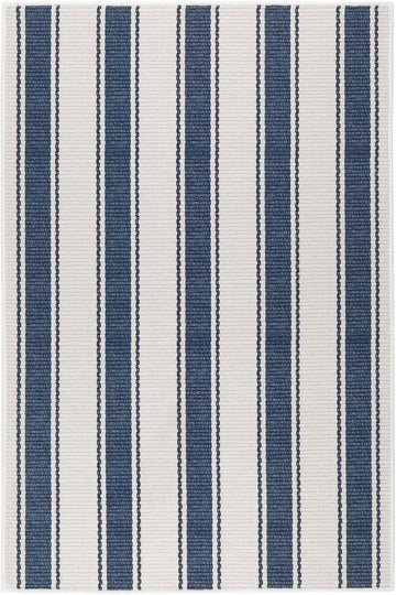 Blue Awning Blue Striped Washable Runner Rug, 2'6"x8'