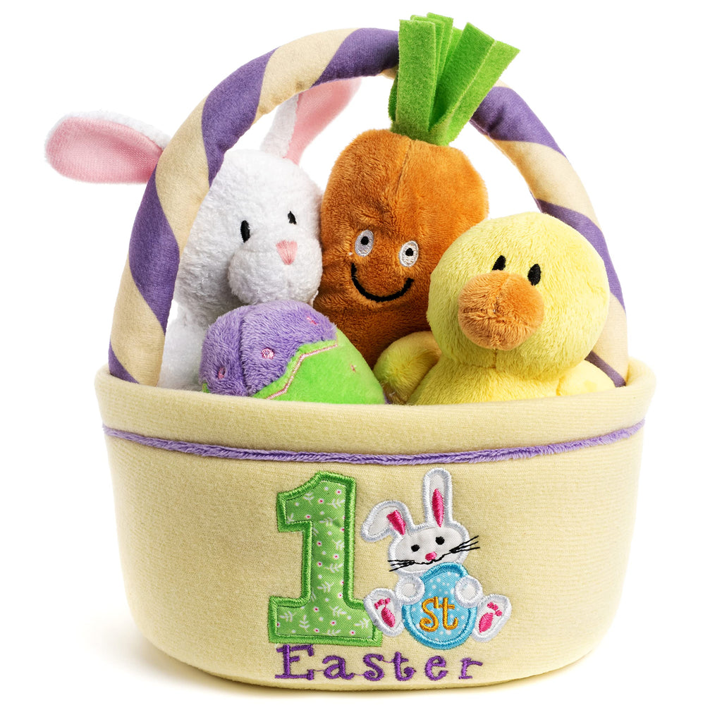 Baby's My First Easter Basket: Deluxe 5-Piece Set with Easter Bunny, Baby Chick, Carrot & Easter Egg - Perfect Easter