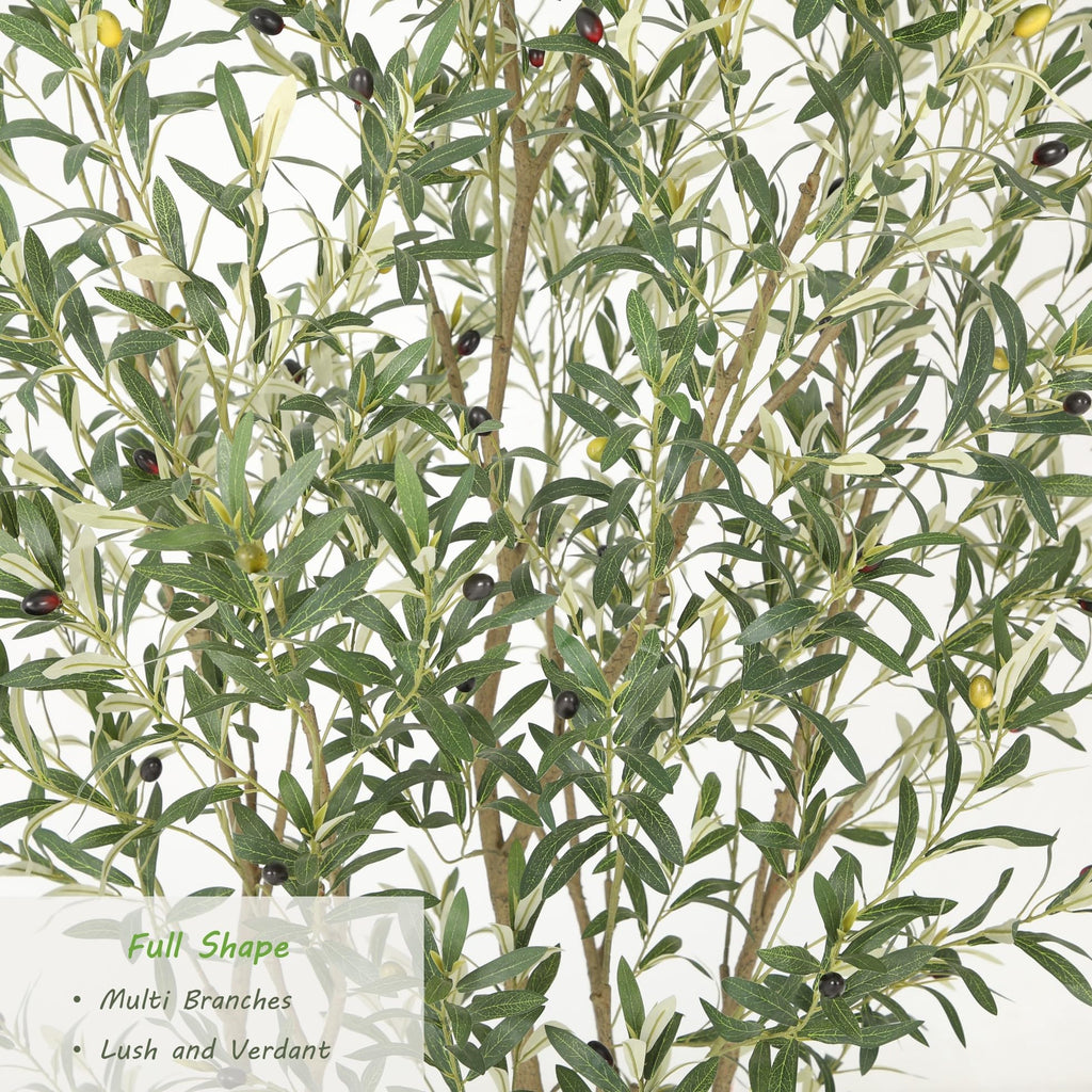 Super Full Faux Olive Tree, 7FT Artificial Olive Tree Indoor, Fake Silk Trees with Realistic Leaves and Lifelike