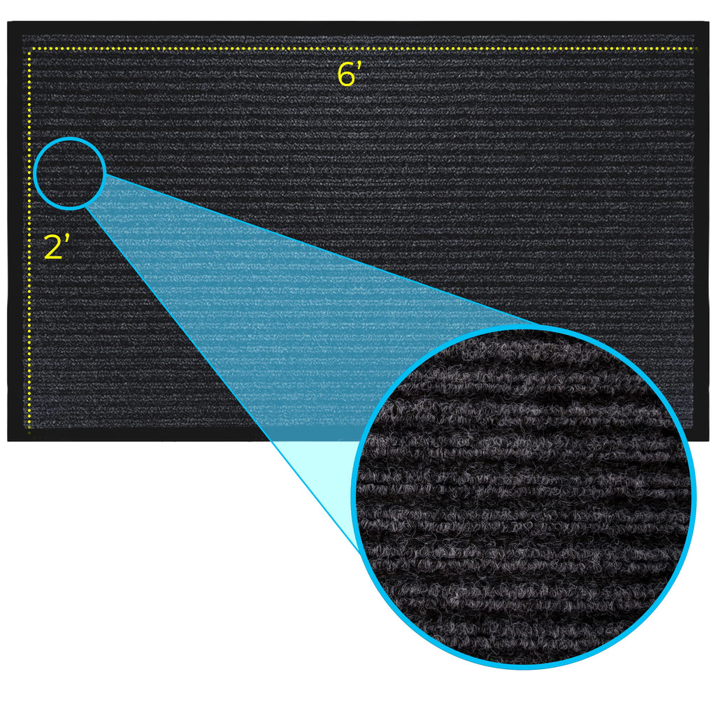 Heavy-Duty Rubber Door Mat - Durable, Indoor/Outdoor Use - Easy to Clean, Waterproof, Low-Profile Entry Mat - Ideal