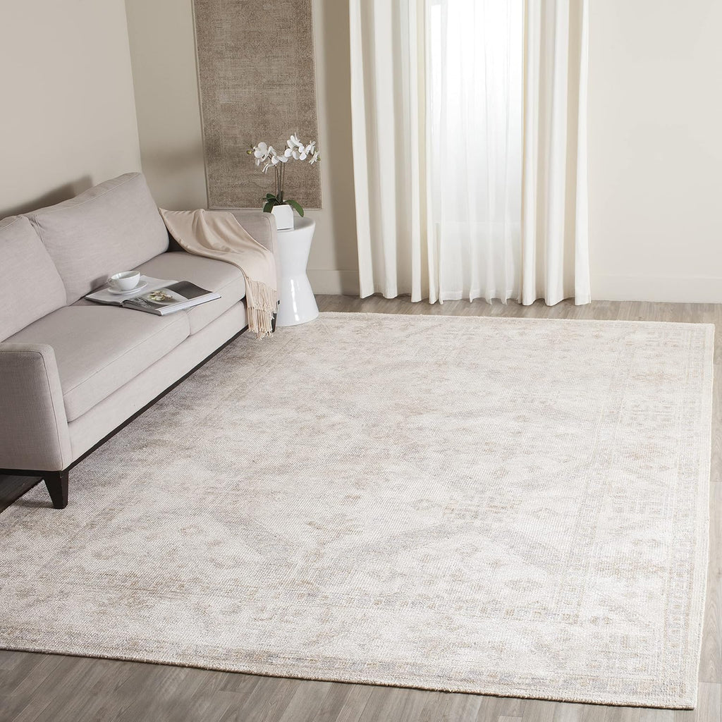 Maharaja Area Rug - 9' x 12', Beige & Blue, Hand-Knotted Traditional Viscose