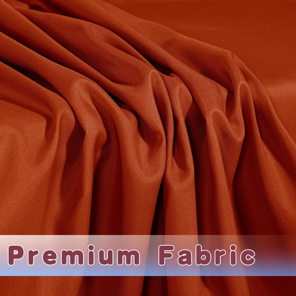 Fitted Fall Tablecloths For 4 Foot Rectangle Tables, Vendor Booth 2 Pcs Rust