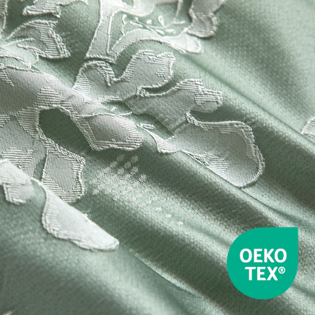 Sage 7PC Comforter Set, Jacquard with Matching Solid Piecework Bedding Set, All Season
