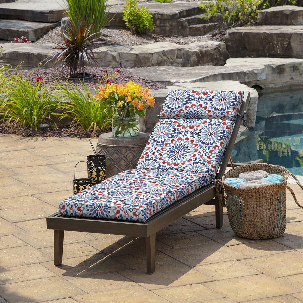 Outdoor Chaise Cushion, 21 in x 72 in, Weather-Proof, Rain-Proof, Fade Resistant Patio Cushion for Chaise Lounger