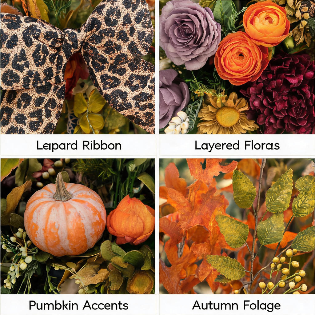 Fall Wreaths for Front Door 24 Inch Artificial Autumn Wreath Rustic Decor