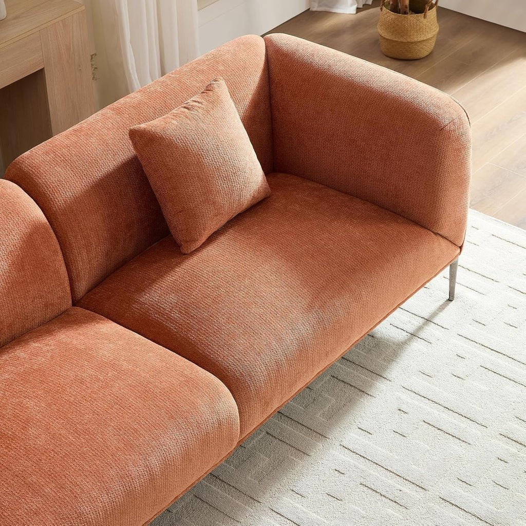 82.7" Modern Sofa, Boucle Sofas with 2 Pillows