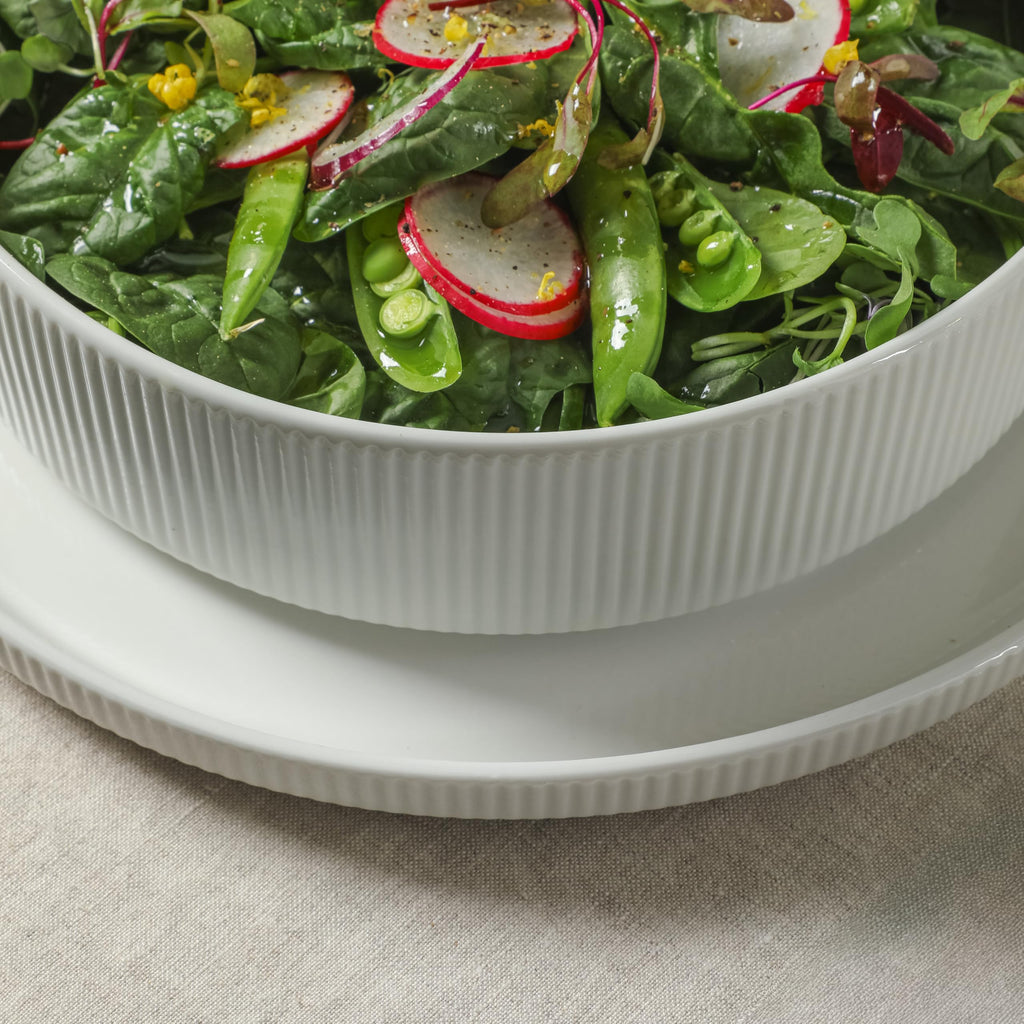 Plates and Bowls Set, 16 Piece Dinnerware Set for 4, Embossed