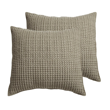 Mills Waffle - Euro Sham (Set of Two) - Taupe - Sham Size (26x26in.), No Insert