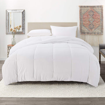 Down Alternative Comforter - Quilted Comforter - Queen Size Comforter - All Season Quilted Duvet Insert, White