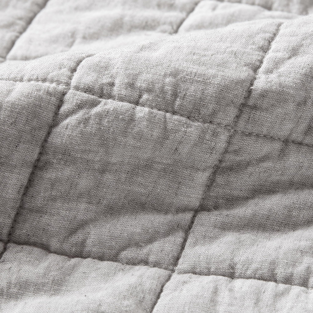 Quilt, Grey - Breathable Box-Stitch Coverlet