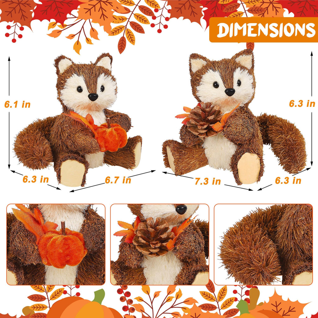 Handmade Set of 2 Fox Fall Decorations
