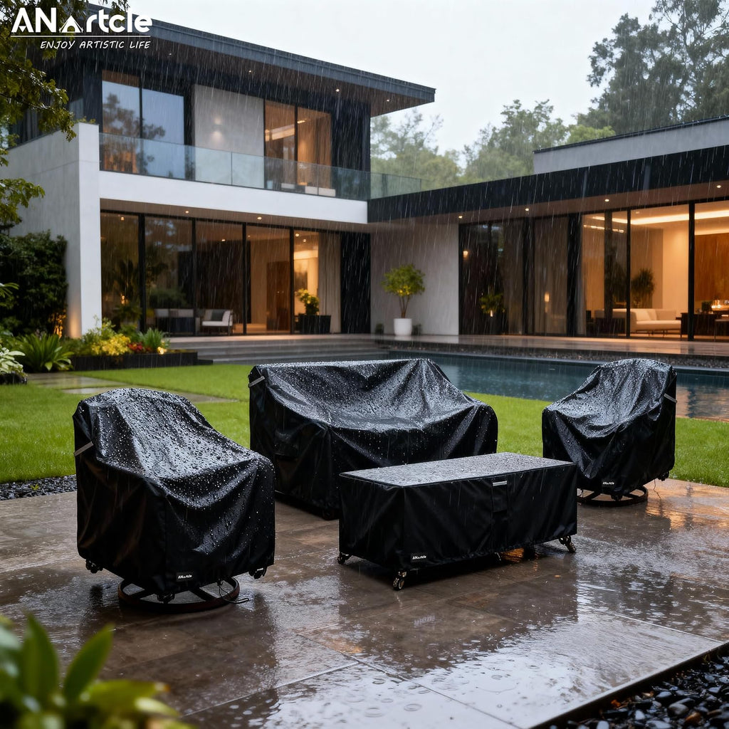 Patio Furniture Covers 4 Piece Set, 600D Waterproof Heavy Duty Outdoor Furniture Covers,Fit Wicker Patio Loveseat