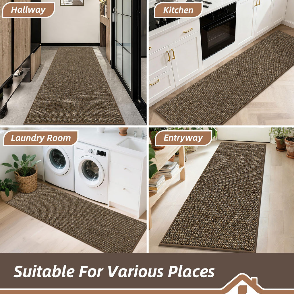 Hallway Runner Rugs, Hallway Rug Non-Slip Washable, Brown