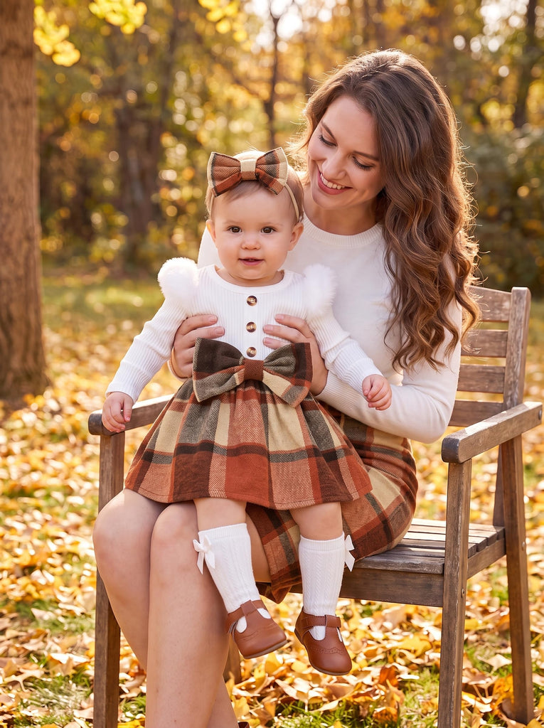 Toddler Baby Girl Plaid Dress Fall Winter Outfits