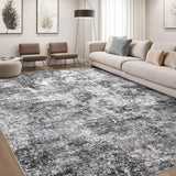 Area Rug Living Room Rugs - 10x14 Abstract Large Soft Indoor Washable Rug Neutral Modern Low Pile Ca