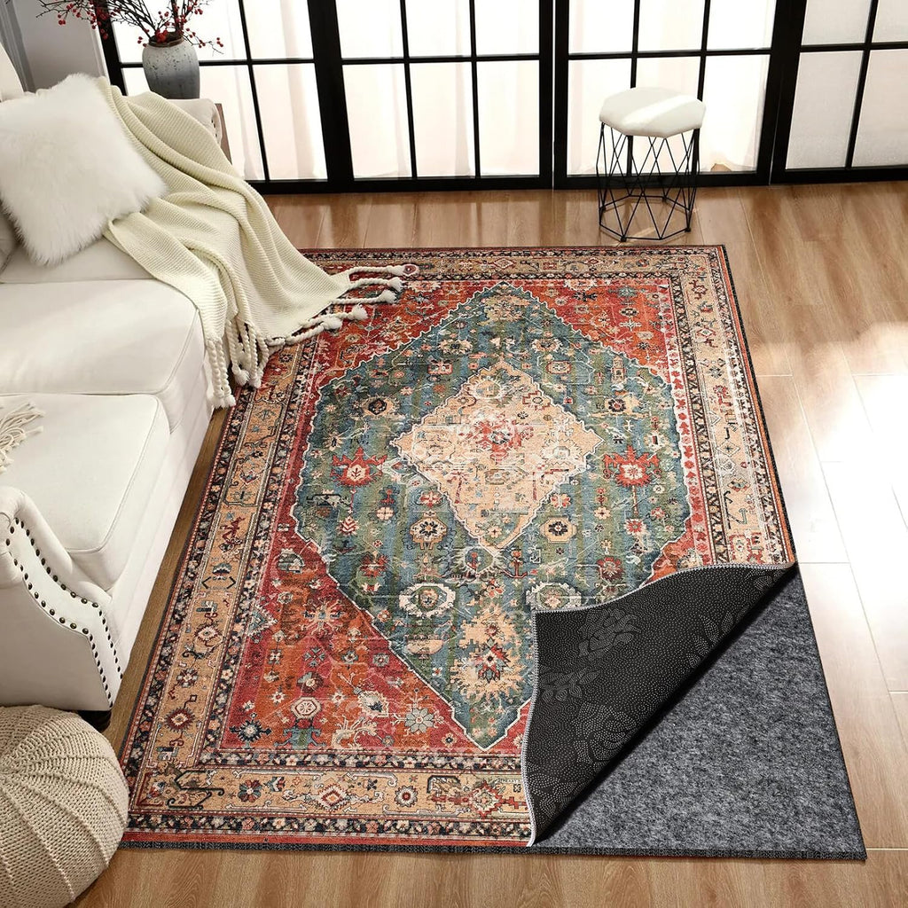Waterproof Rug Pad, Thick 8x10 ft Under Area Rug Carpet Pad, Non Slip Rug Pads for All Floors and Hardwood Floors - Set of 80
