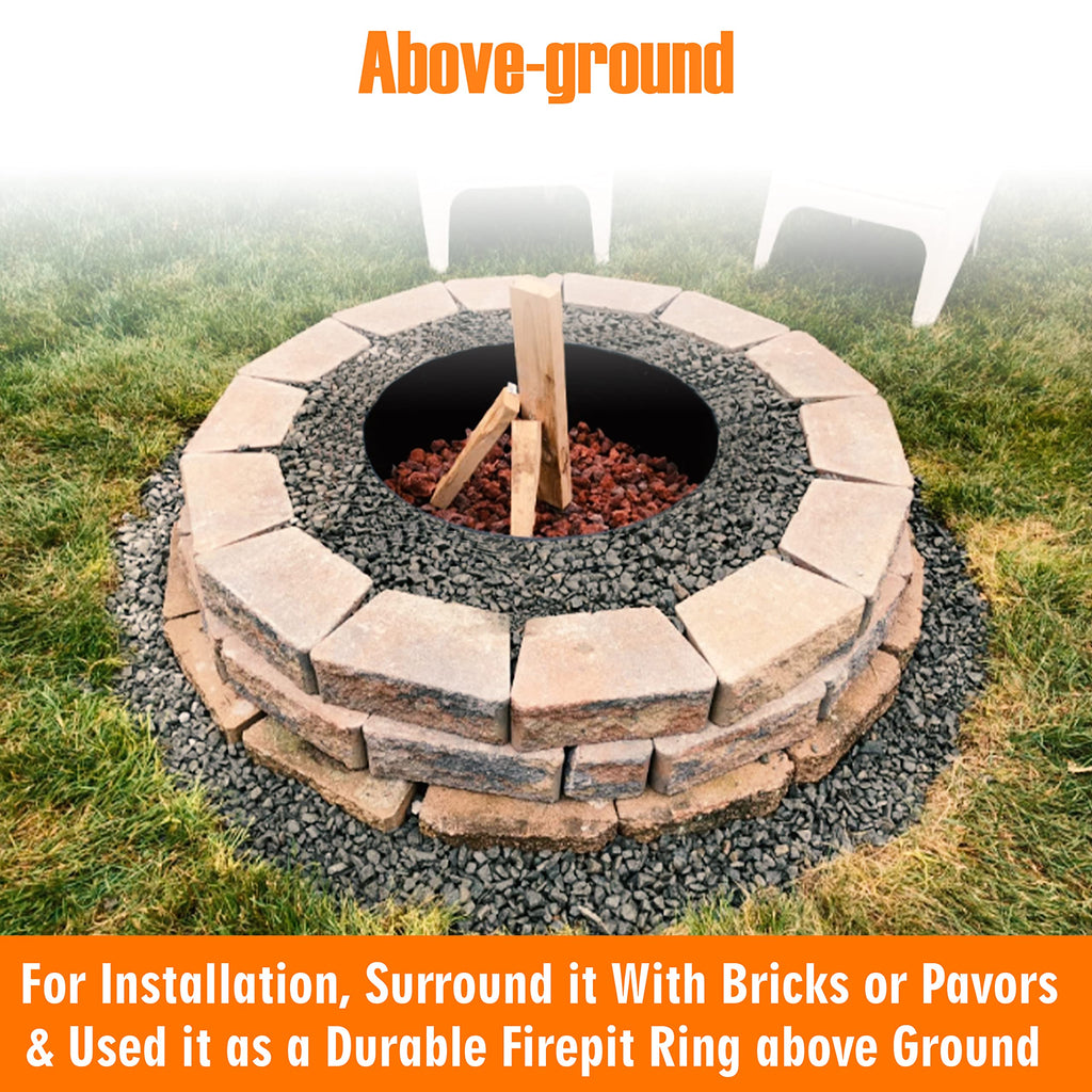 45" x 10" Fire Pit Ring Insert - No Bottom 2mm Heavy Duty Steel