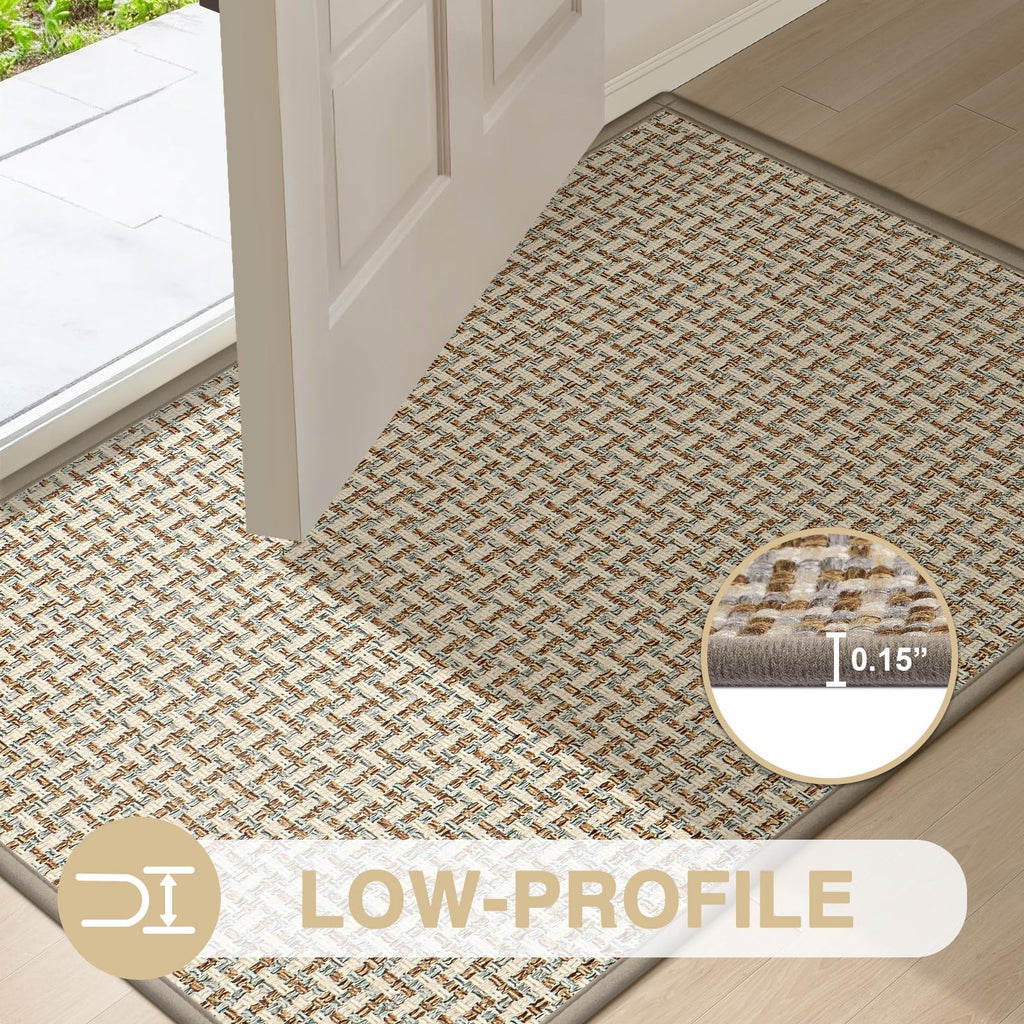 Door Mat Indoor Entrance 24"x47", Absorbent Indoor Door Mat Large, Non Slip Rubber Backing Inside Door Mats, Washable