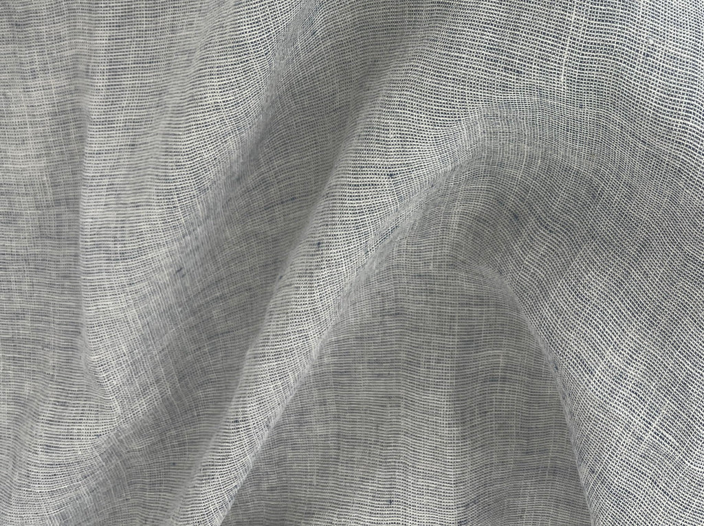 100% Linen Fabric - Yarn Dyed Chambray, Pre-Washed, Lightweight Crisp & Cool Handfeel, 52-54" Wide - (Dusty Blue