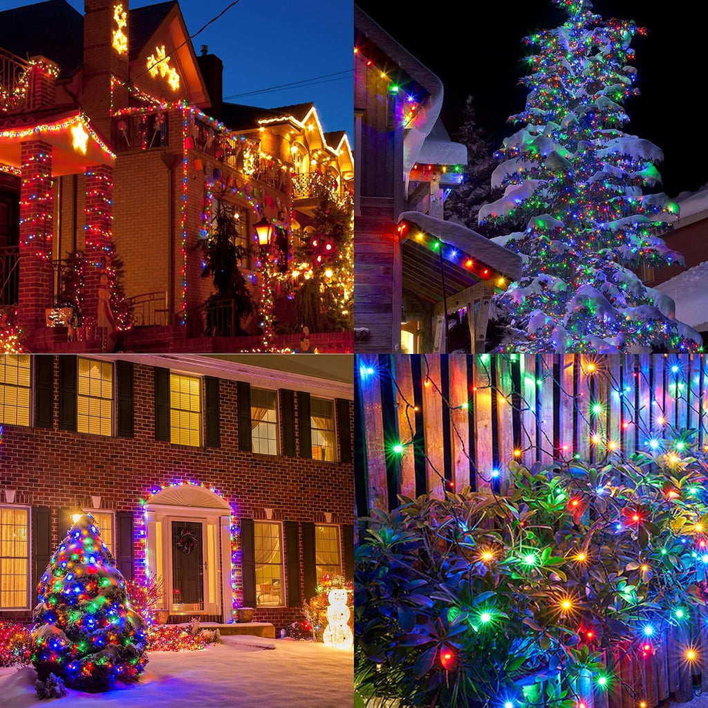 1000LED Christmas Lights, Extra Long 328FT Xmas Green Wire Fairy String Lights Plug in Outdoor, Remote Control & 8
