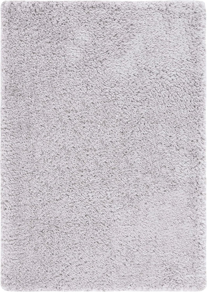 Flokati Shag Collection Area Rug, Silver, Solid Design, Non-Shedding & Easy Care, 2.75-inch Thick Ideal