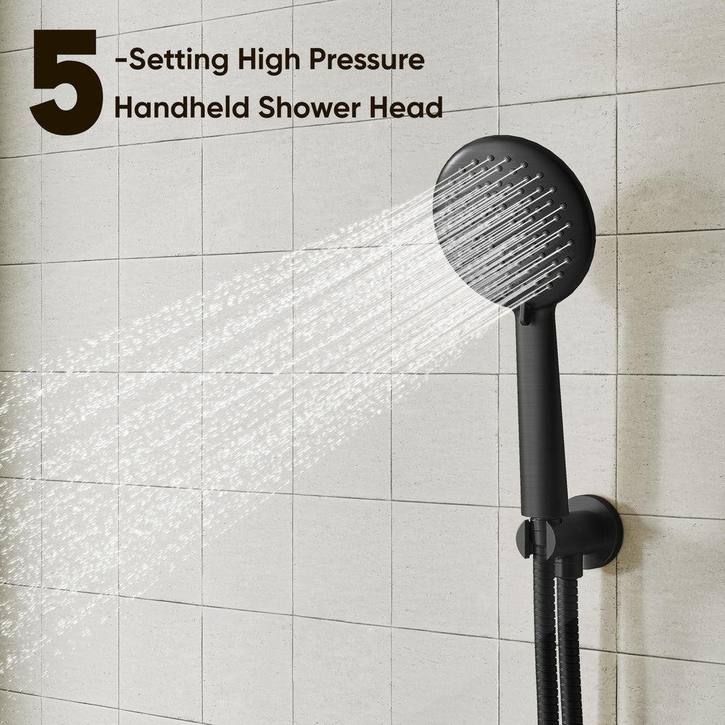Shower System, 10" Shower Faucet Set with Handheld, Matte Black