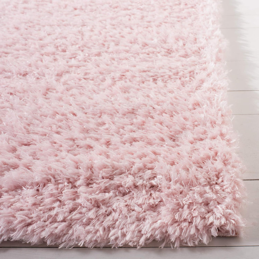 Madrid Shag Collection Area Rug - 5'3" x 7'6", Blush, Solid Design, Non-Shedding & Easy Care, 1.6-inch Thick Ideal