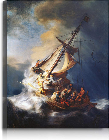 The Storm on the Sea of Galilee by Rembrandt van Rijn The World Classic Art Reproductions, Giclee Canvas Prints Wall