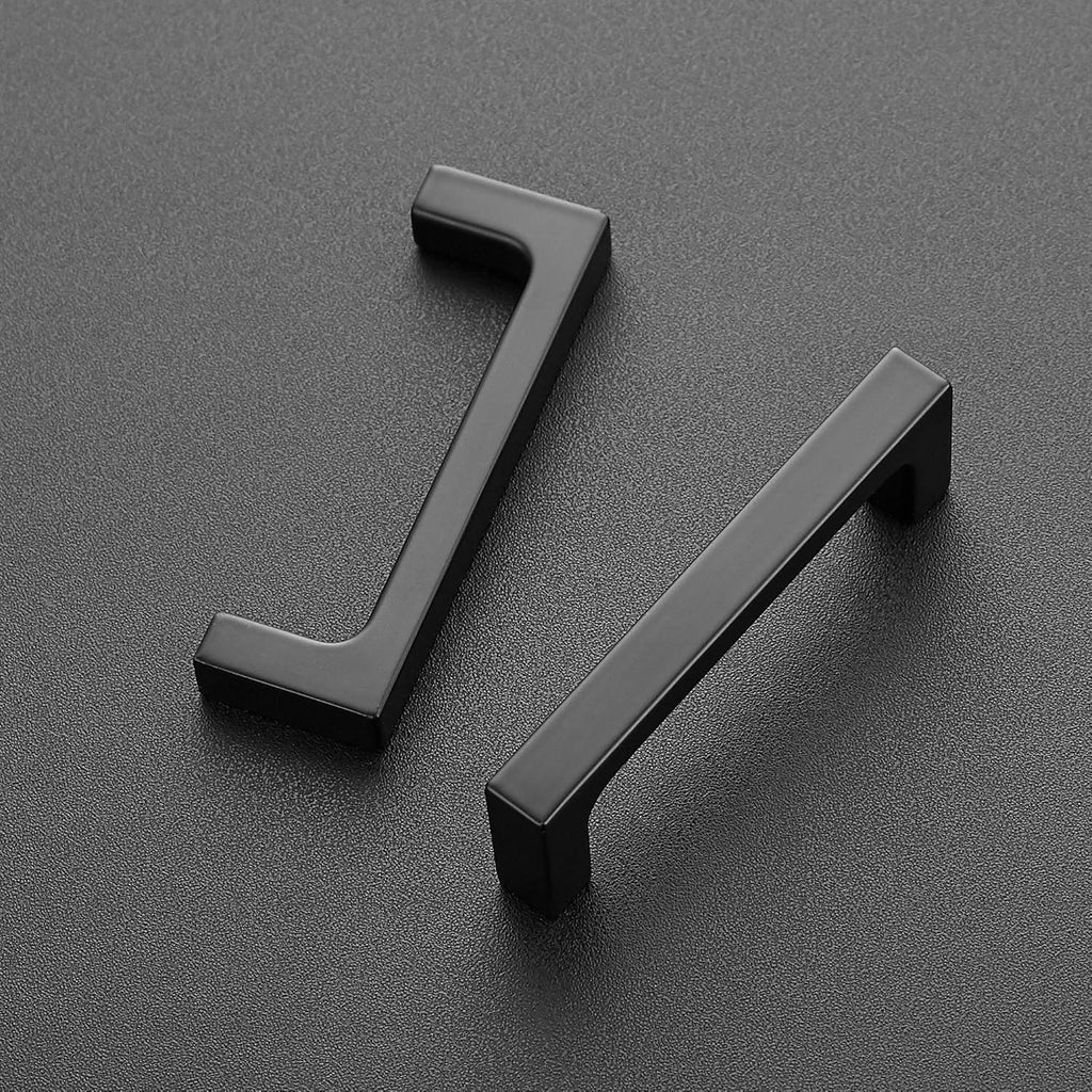 Square Cabinet Handles 10 Pack, Solid Kitchen Cabinet Pulls Drawer Pulls Kitchen Cabinet Hardware Flat Handles, 3 Inch