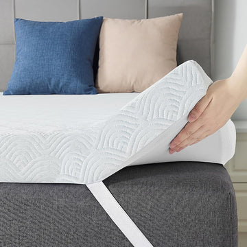 3 Inch Queen Memory Foam Mattress Topper, Ventilated Gel Mattress Topper for Back Pain Relief, CertiPUR-US Certified