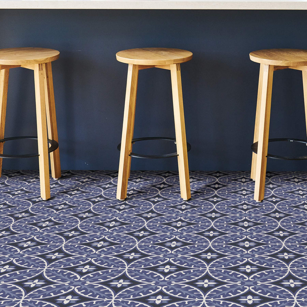 Capri Peel and Stick Floor Tiles, Multicolor Geometric Removable Vinyl Flooring, Self Adhesive Floor Tiles Bathroom