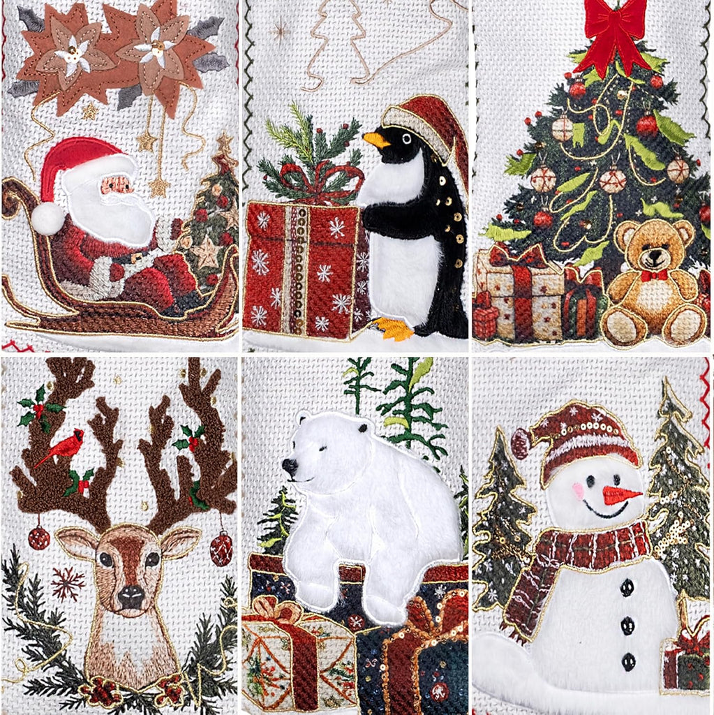 New Christmas Stockings Pack 20" Large Rustic Traditional Holiday Fireplace Hanging Decorations Classic - Set of 4