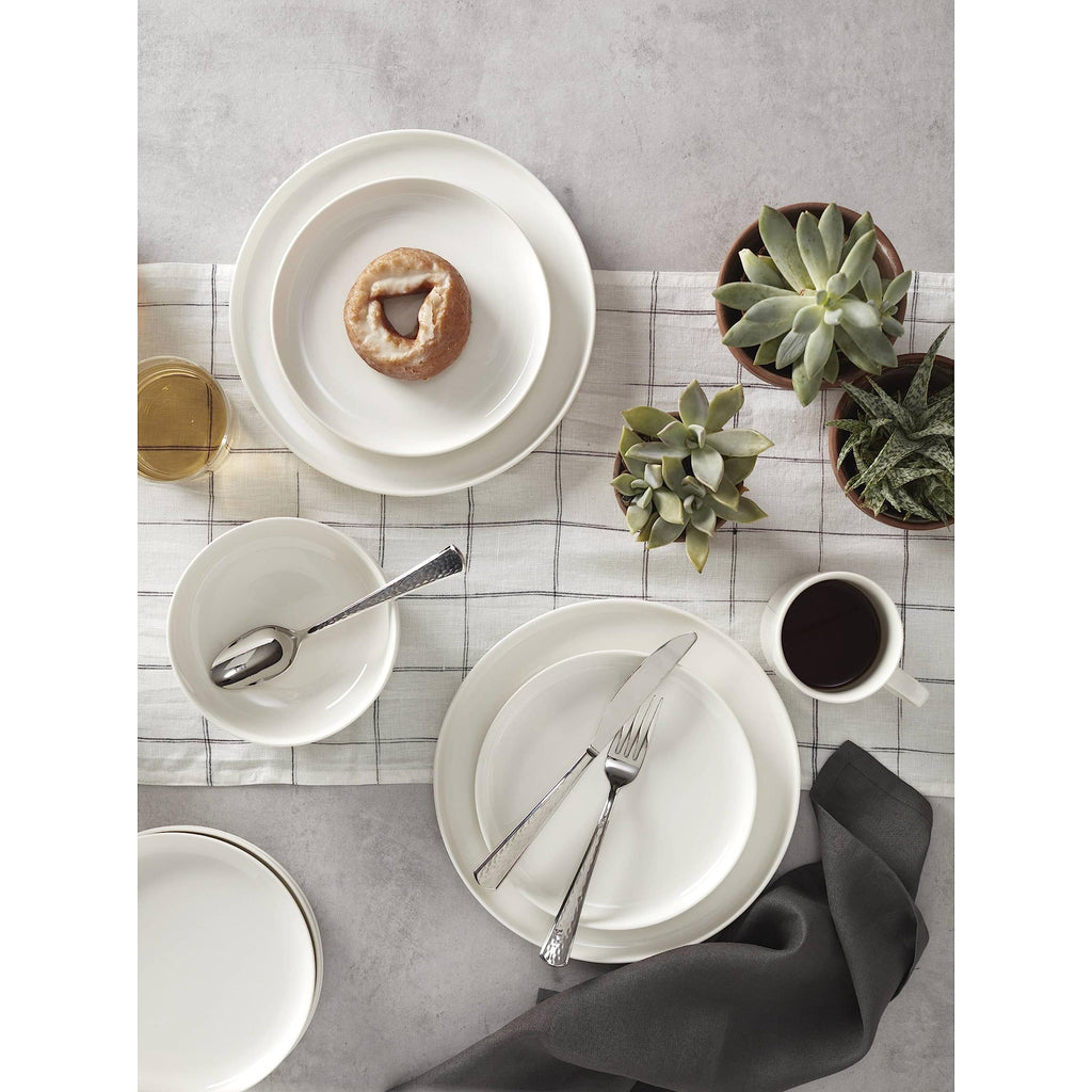 White 24 Seven Piece Dinnerware Set, 12 Count, Dorm Necessities, Dorm Essentials
