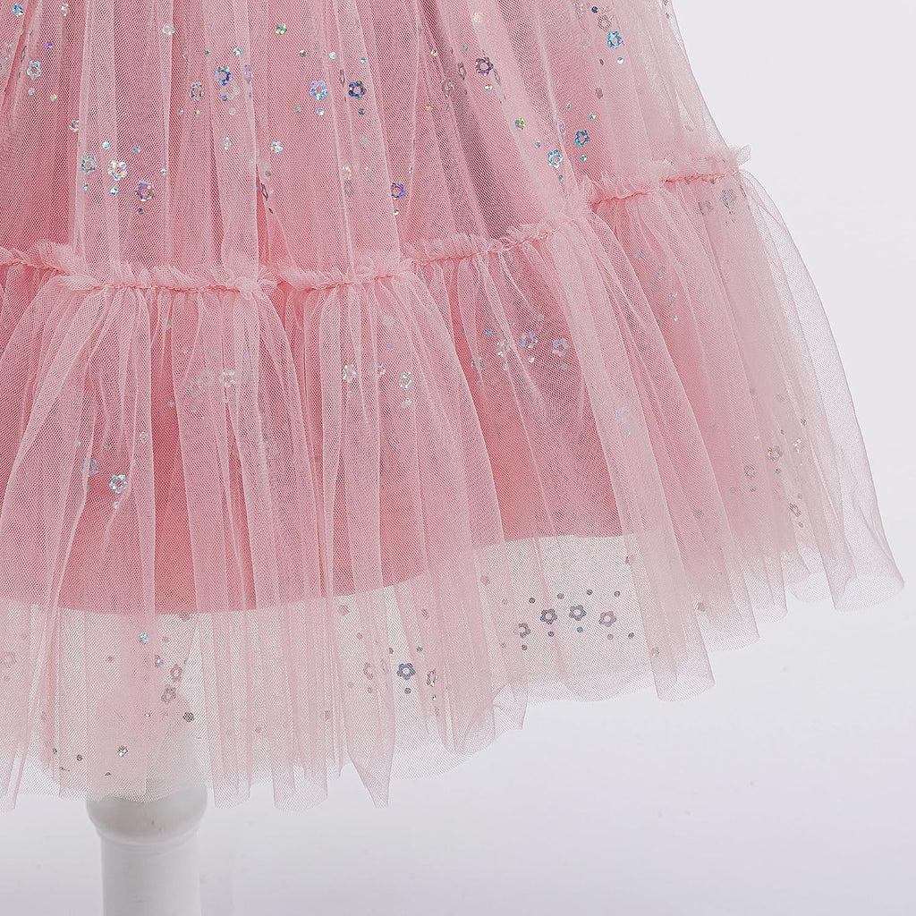 Flower Girls Sequin Dress Formal Kids Tulle Tutu Wedding Princess Prom Pageant Birthday Party Ball Gown