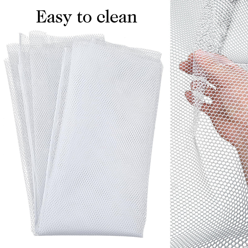 63 x 59 Inch White Mesh Fabric, Slightly Stretch Mesh Fabric Cuttable Netting Fabrics Meshes for Sewing Projects