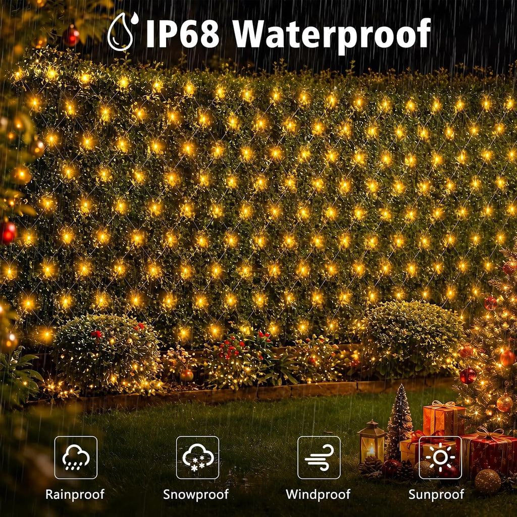 20Ft x 13Ft Large Christmas Net Lights Warm White Fully Waterproof