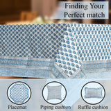 CPC Tablecloth 100% Cotton 60x60 Inch Indian Block Print Square Table Cover, Table Cloth for Wedding