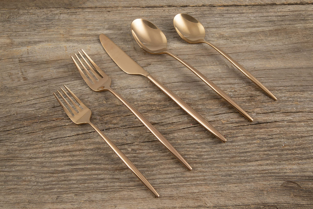 Gaze Copper Mirror 20 Piece Flatware Set, Service for 4