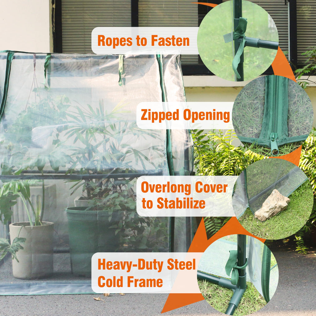 Mini Greenhouse with Zipper Mesh Cover 36.2"(L) x36.2(W) x42.5(H)
