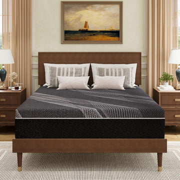 Queen Size Mattress 12 Inch Gel Memory Foam Medium | Cooling & Back Pain Relief, Fiberglass Free, CertiPUR-US