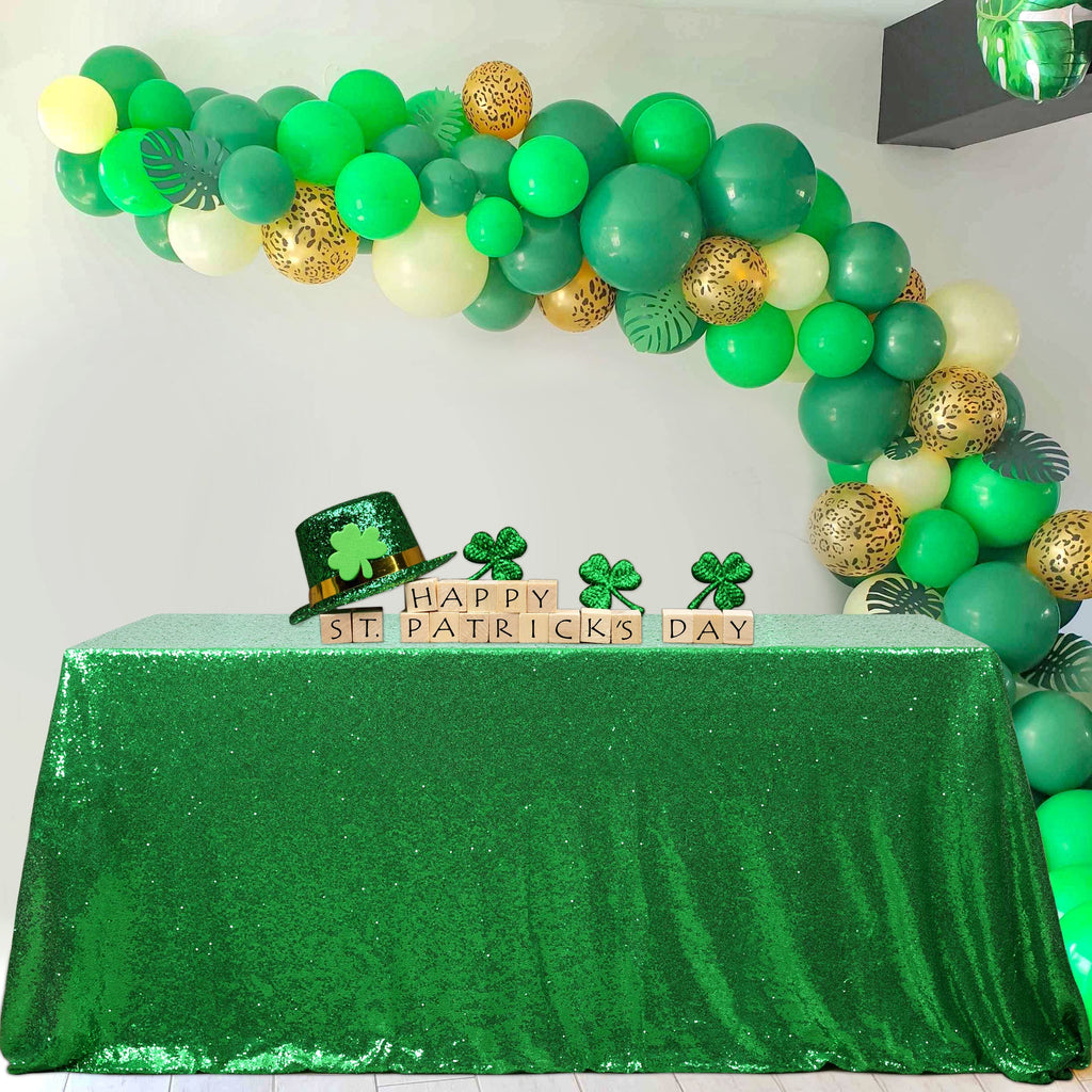 Green Sequin Tablecloths St. Patrick's Day Holiday Christmas Decorations