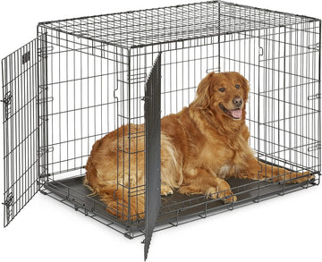 42-Inch iCrate for Large Breeds, 71-90 lbs, Double Door Folding Dog Crate with Divider Panel