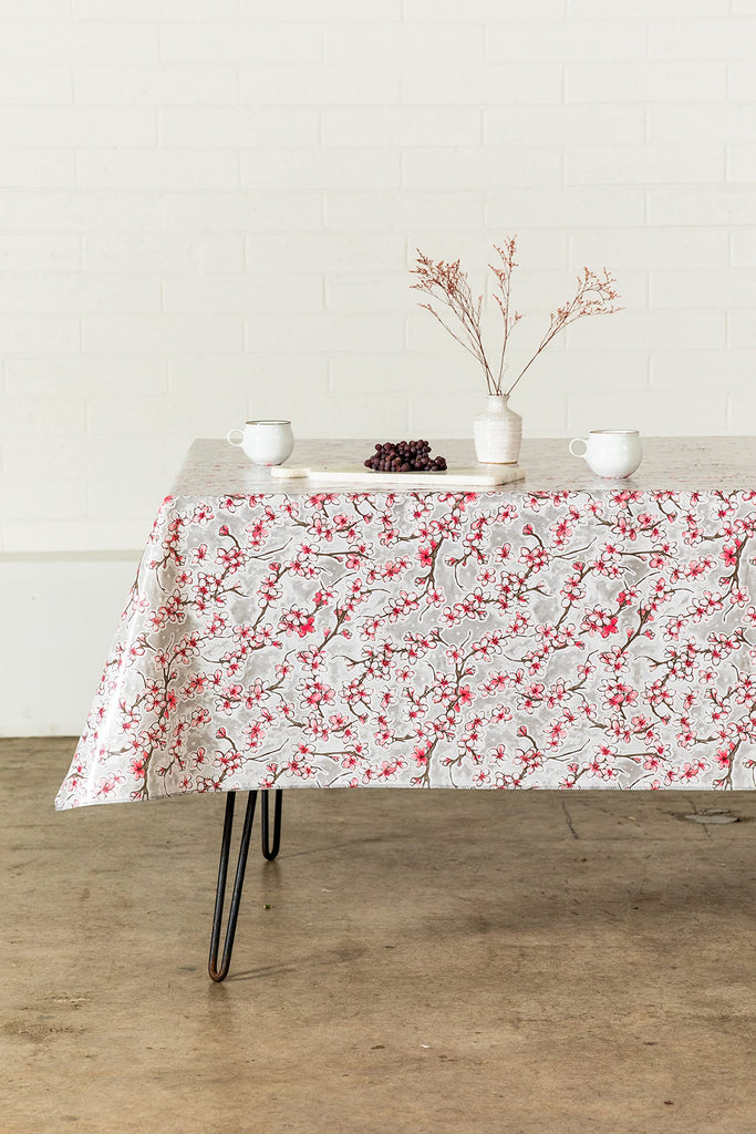 Oilcloth Table Cloth - Waterproof Wipeable Tablecloths - Non-Fading Table Cover with Better Than Flannel Backing