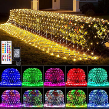 204 LED Christmas Net Lights Outdoor Connectable, 9.8FT x 6.6FT