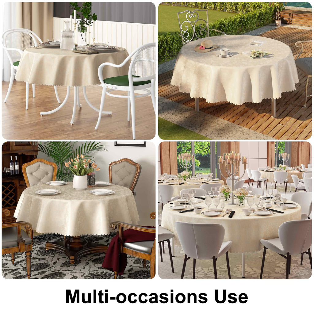 Round Waterproof Heavy Duty Vinyl Tablecloths, 60 x 60 Inch